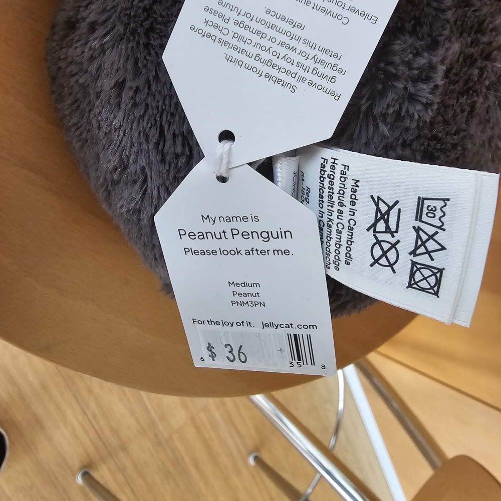 Official JELLYCAT Plush Penguin, MEDIUM - Picture 3 of 3